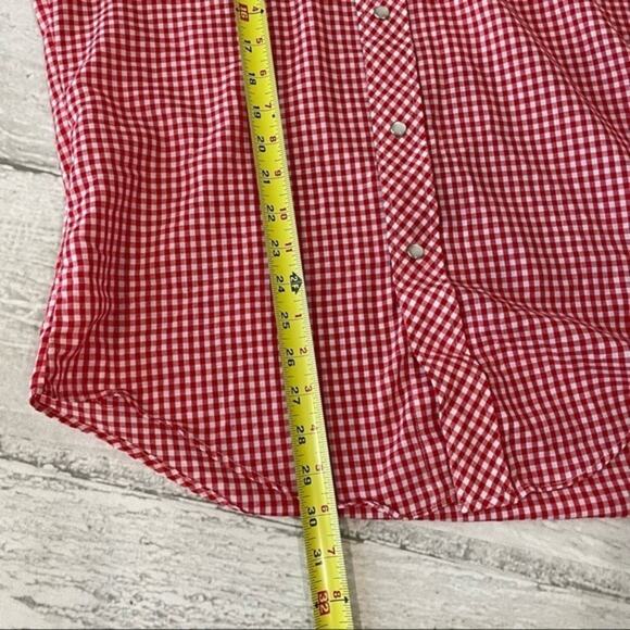 Vintage Pearl Snap Shirt Red White Checkered Sheplers Western Lng Sleeve 15.5 34 - Picture 2 of 8
